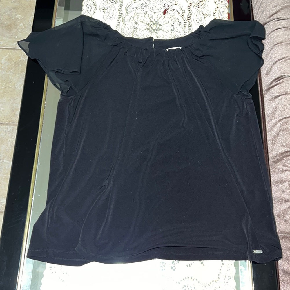 Calvin Klein black short-sleeved blouse